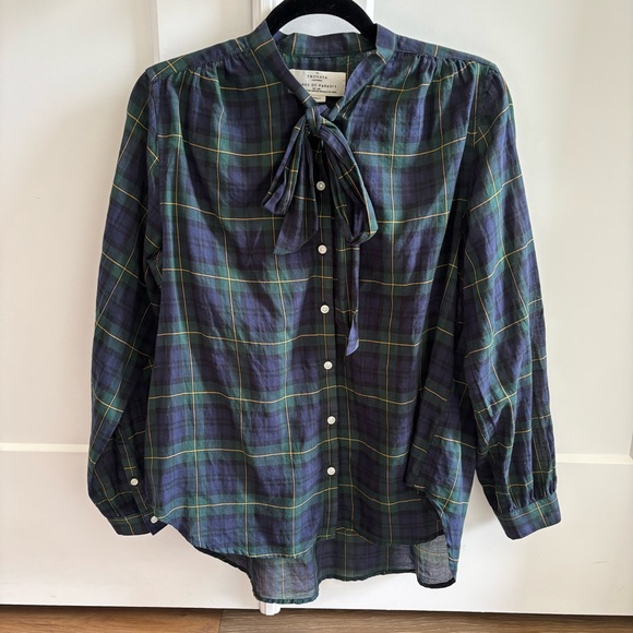 Trovata Mary Todd Bow Blouse in Plaid - Picture 2 of 6